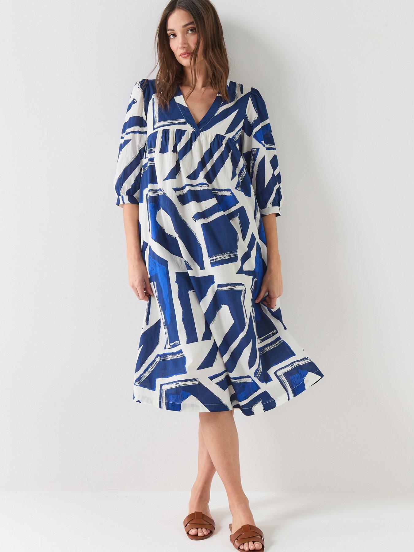 Seasalt Cornwall Earth Colours Dress - Blue