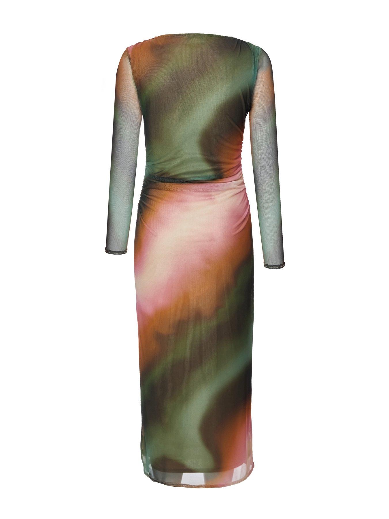  image of quiz-petite-mesh-marble-print-midaxi-dress
