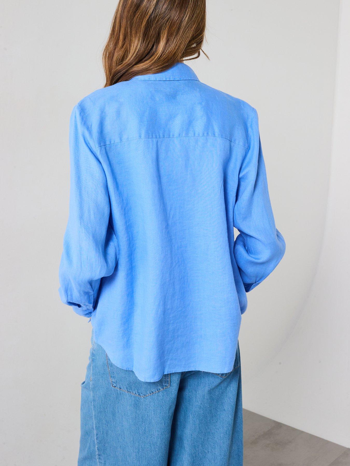 Image 2 of 6 of Mango Shirt Lino - Blue