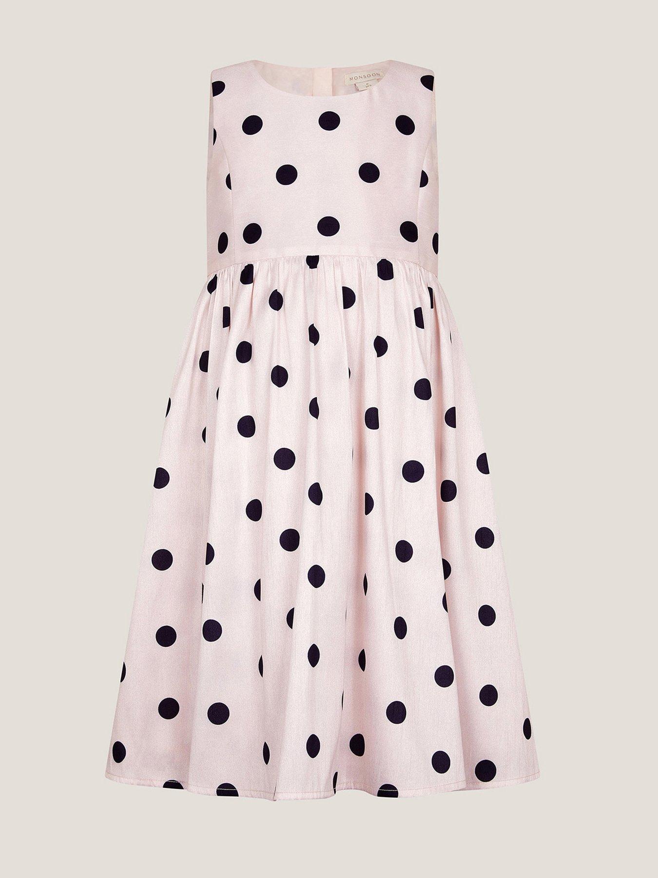  image of monsoon-girls-sicily-spot-mini-dress-light-cream