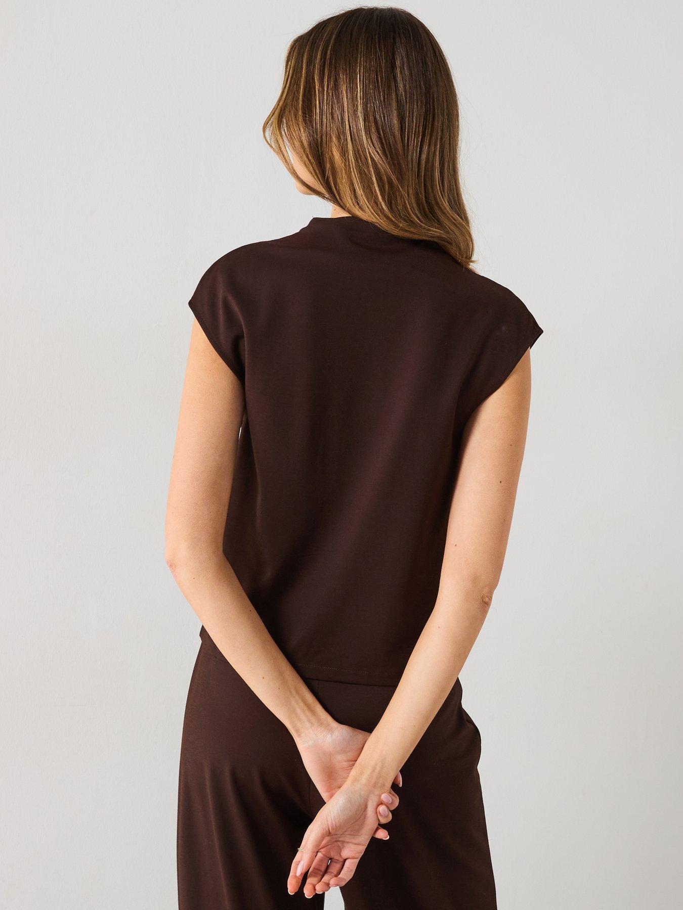 stillFront image of mango-candela-t-shirt-brown