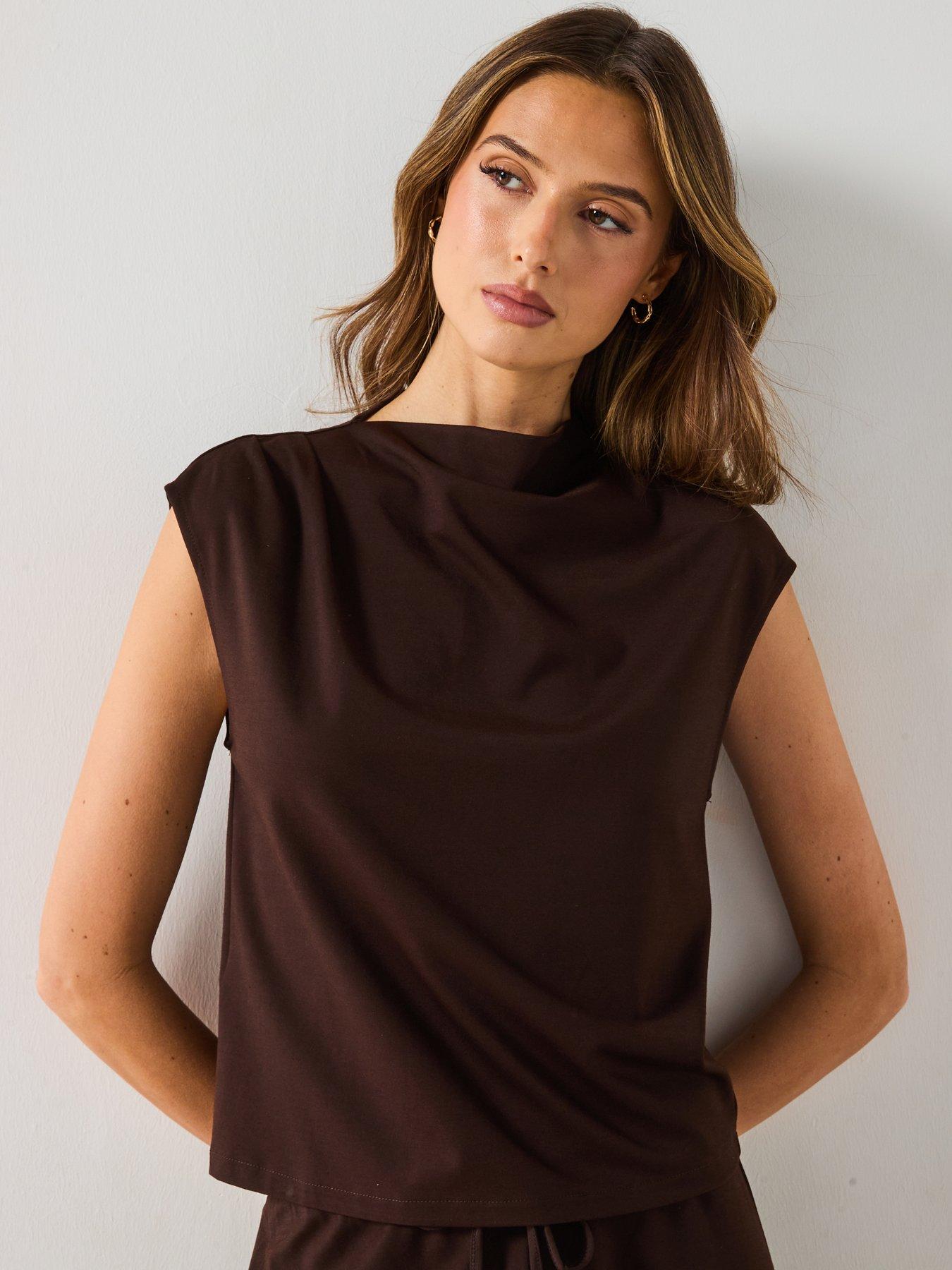  image of mango-candela-t-shirt-brown
