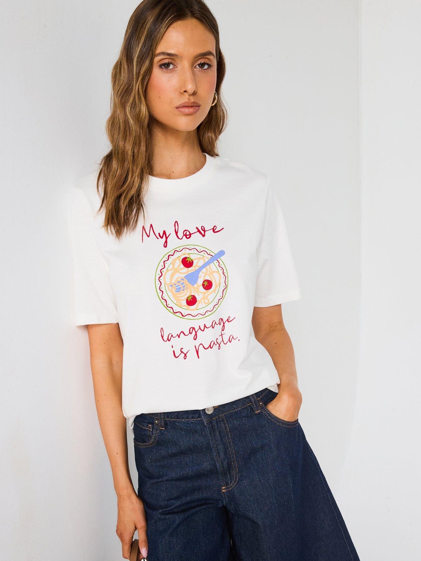 Mango Short-Sleeved Printed T-Shirt - Light Yellow