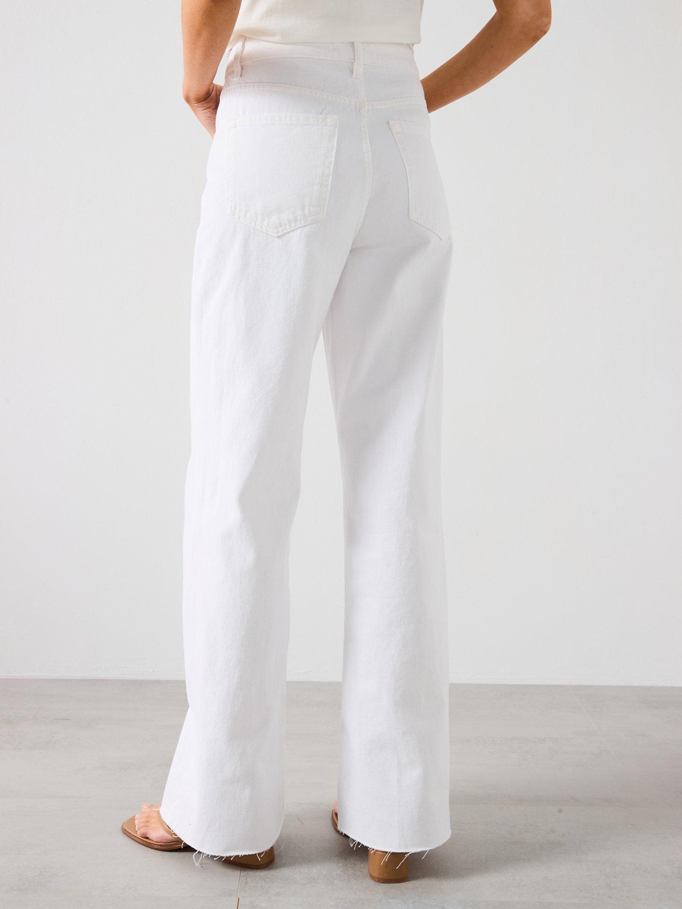 stillFront image of mango-danila-wide-leg-high-rise-jeans-white