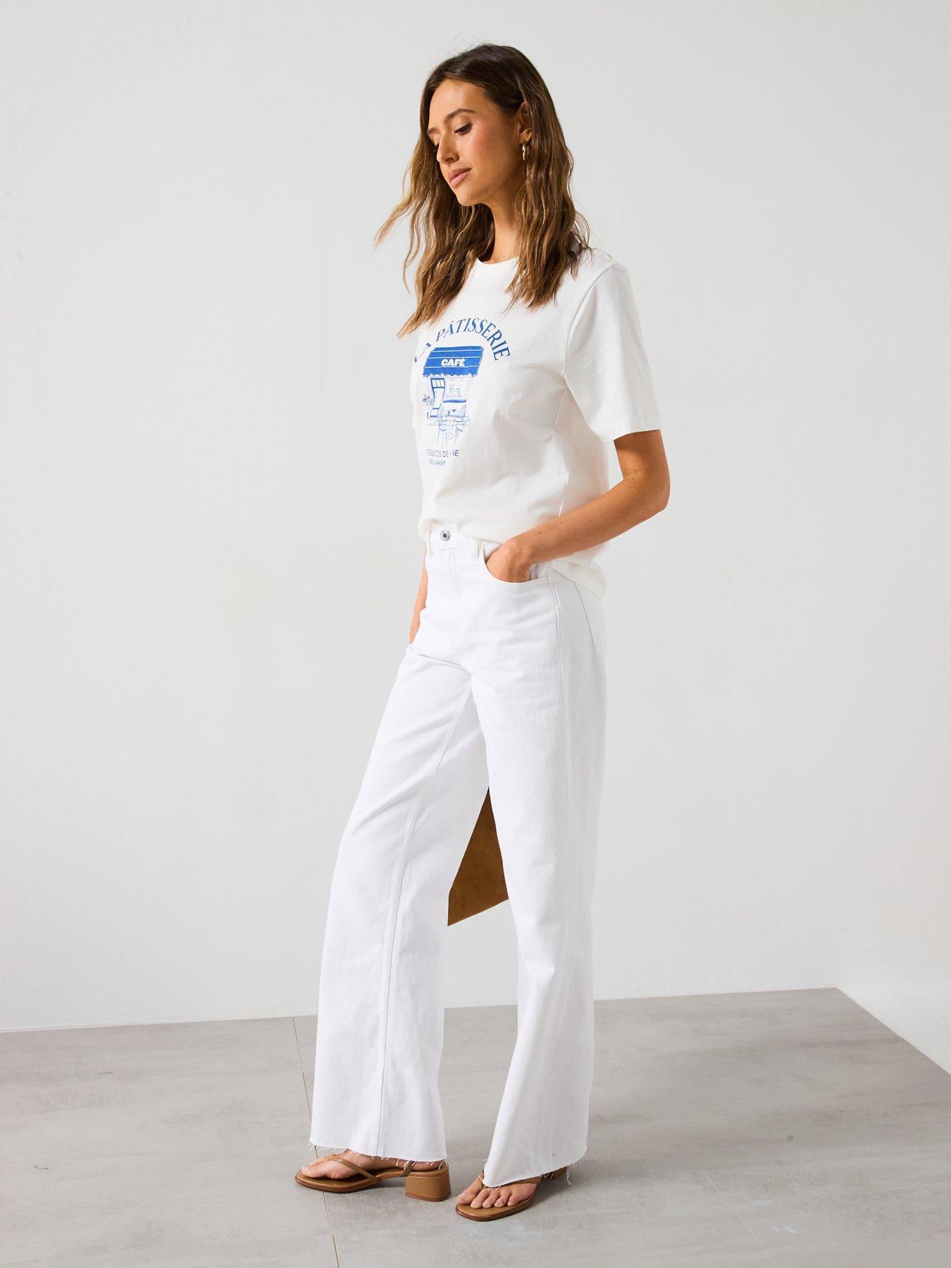  image of mango-danila-wide-leg-high-rise-jeans-white