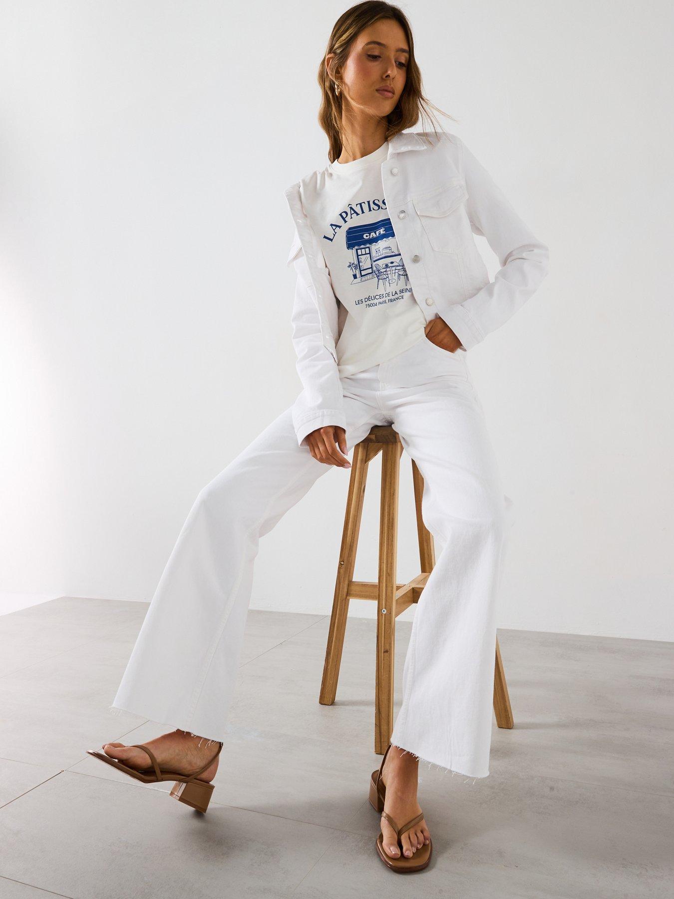  image of mango-danila-wide-leg-high-rise-jeans-white