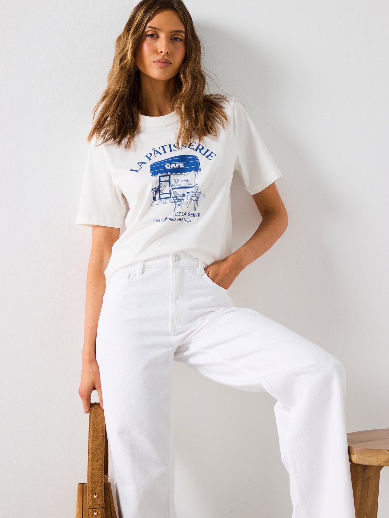mango-short-sleeved-printed-t-shirt-blue