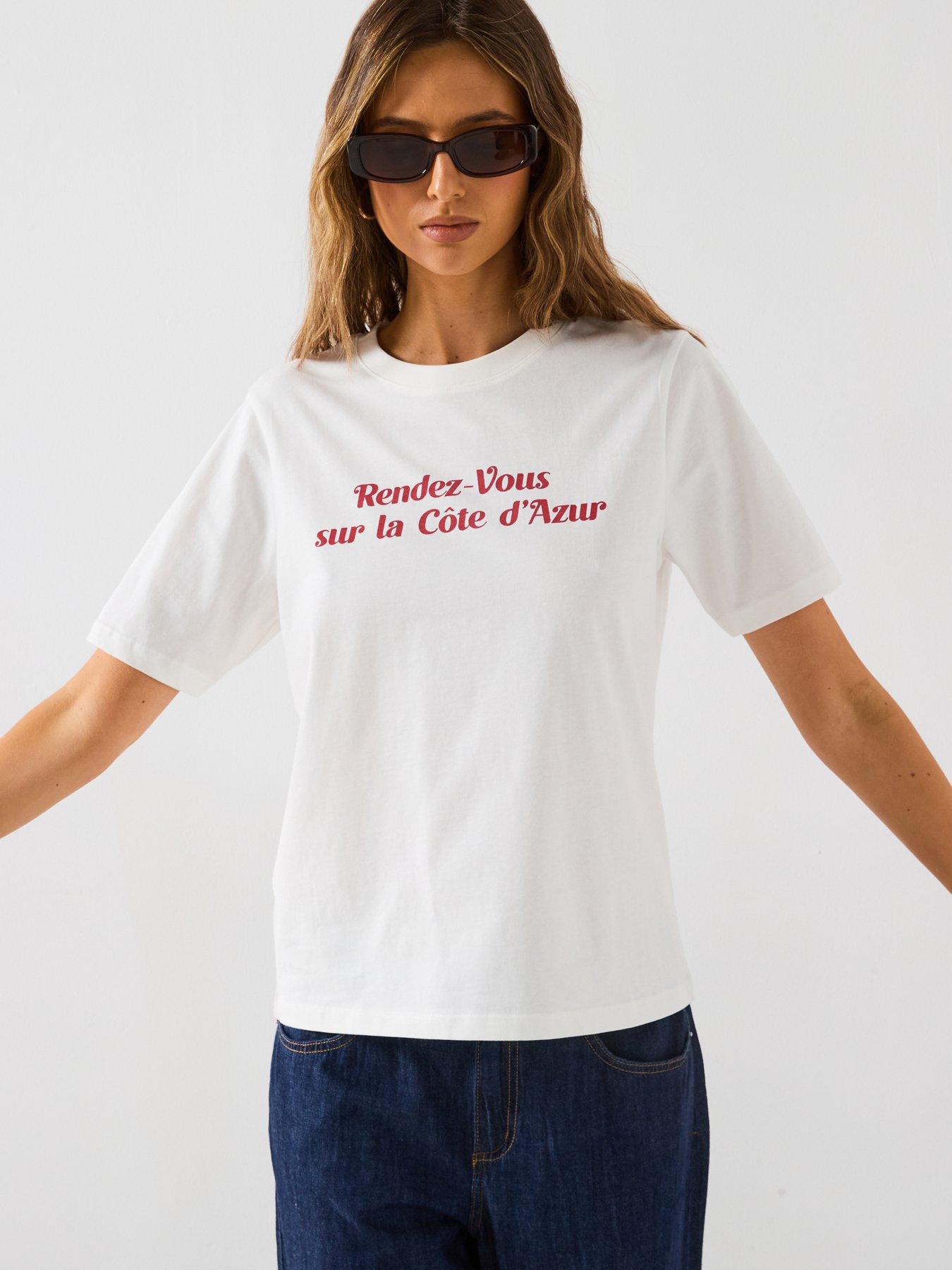 undefined Short-Sleeved Printed T-Shirt - White/Red