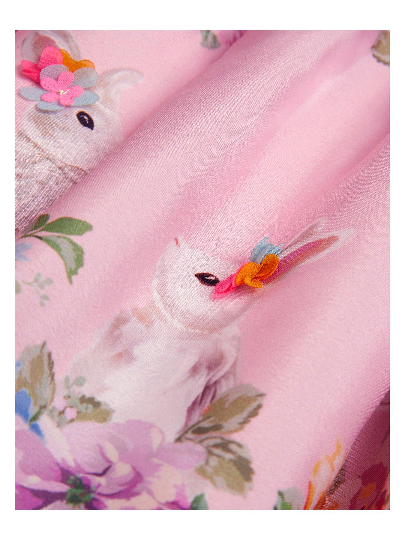  image of monsoon-girls-floral-bunny-skirt-pink