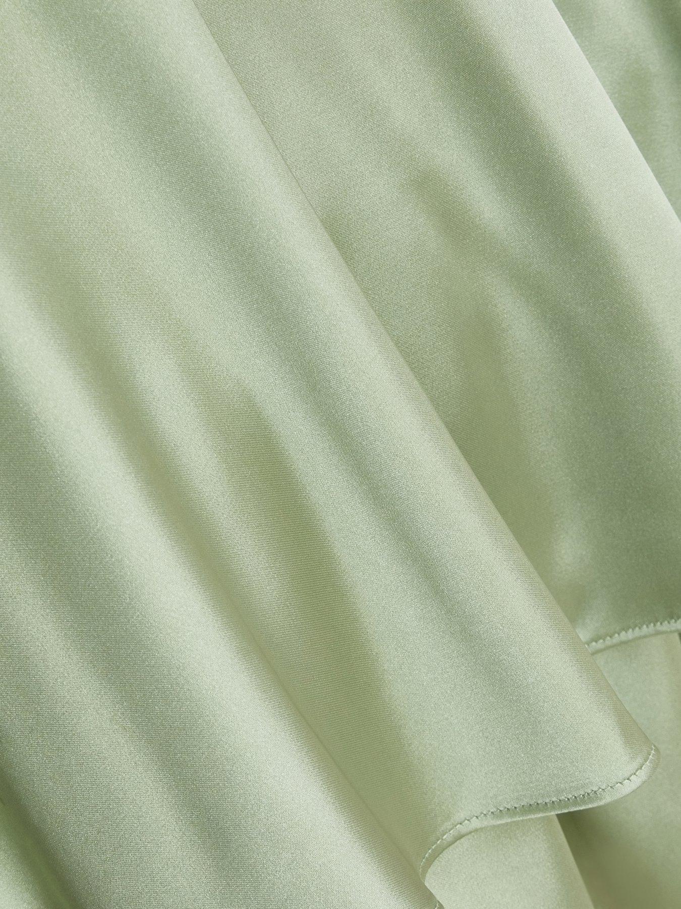  image of quiz-sage-satin-frill-skater-dress
