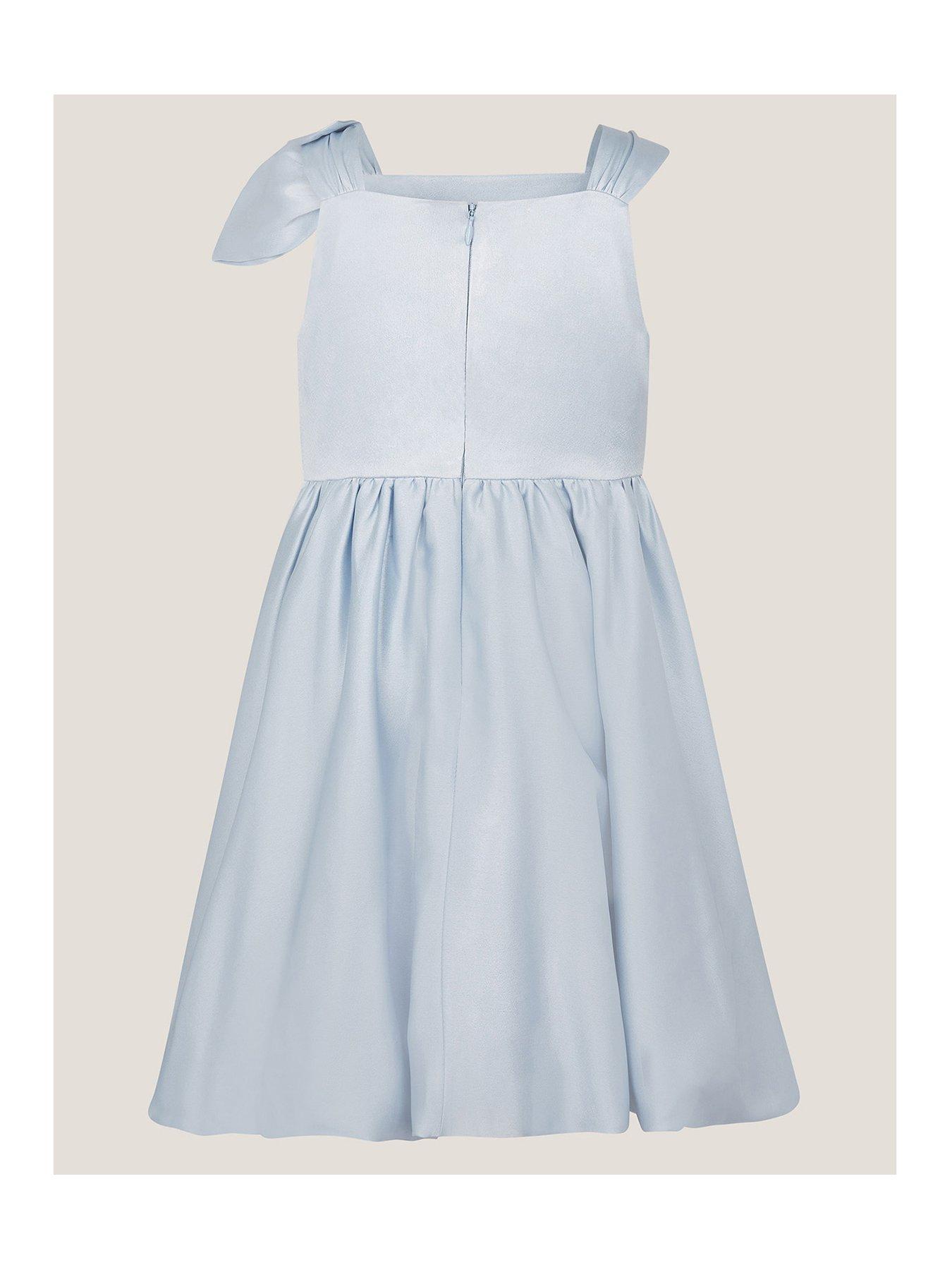  image of monsoon-girls-freya-bow-strap-satin-party-dress-light-blue