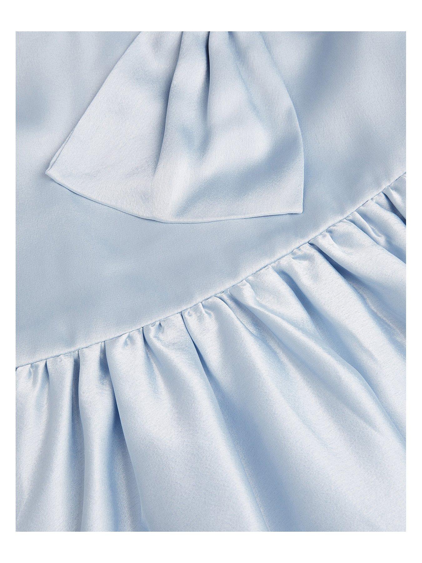  image of monsoon-girls-freya-bow-strap-satin-party-dress-light-blue