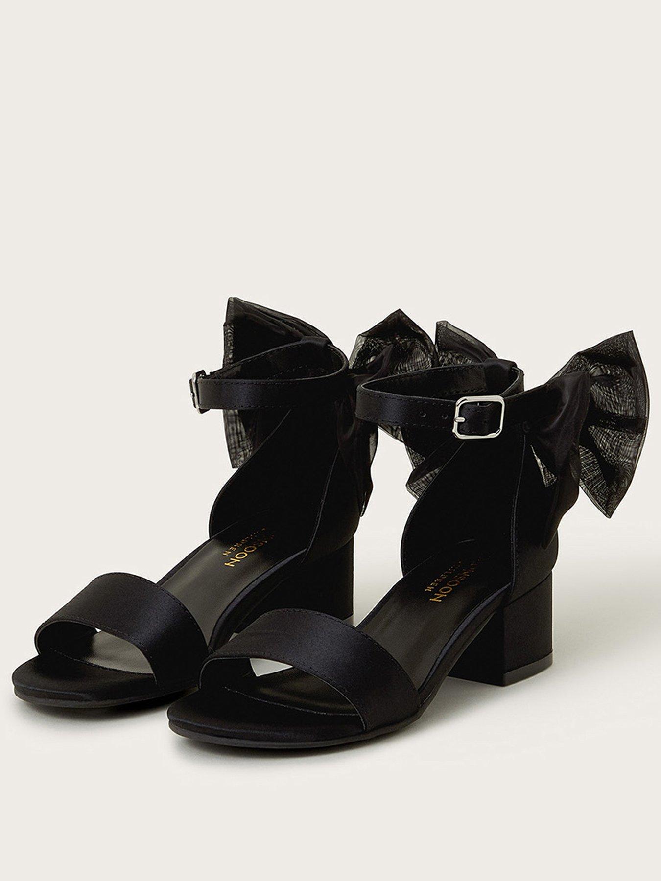  image of monsoon-girls-two-part-bow-heeled-shoes-black