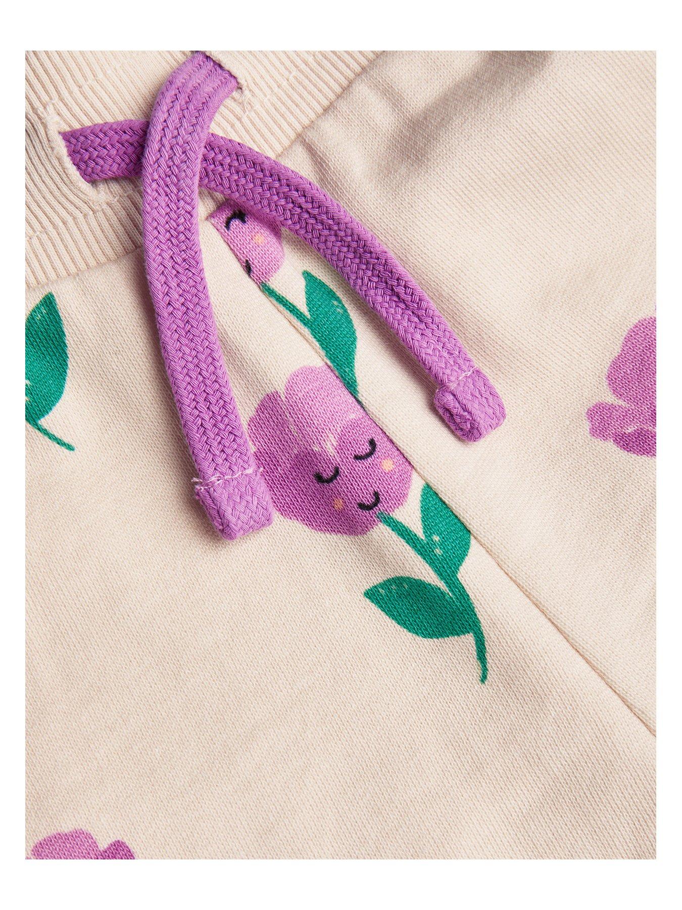  image of monsoon-girls-tulip-print-jersey-co-ord-shorts-pink