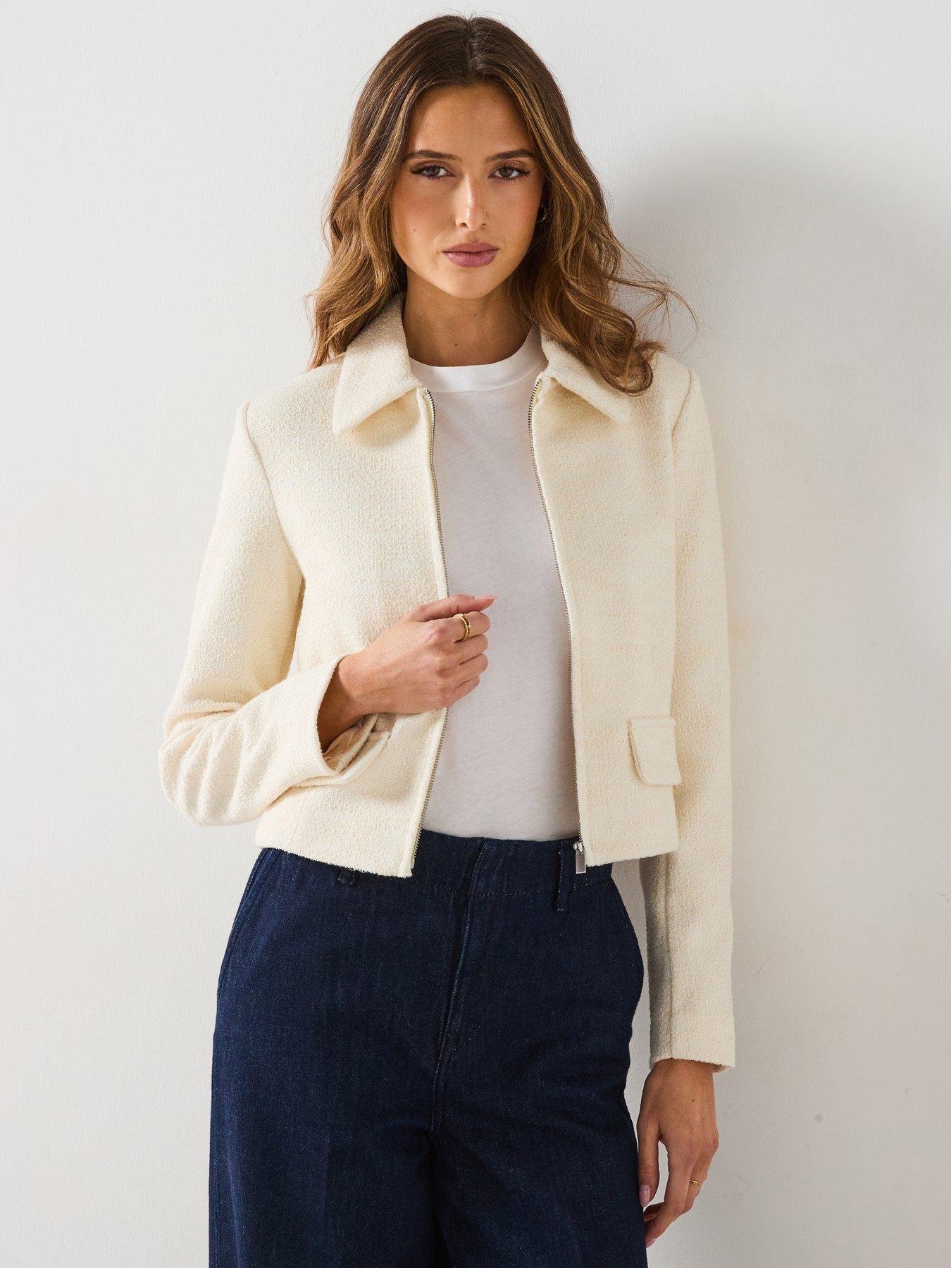  image of mango-cotton-blend-jacket-with-lapel-cream