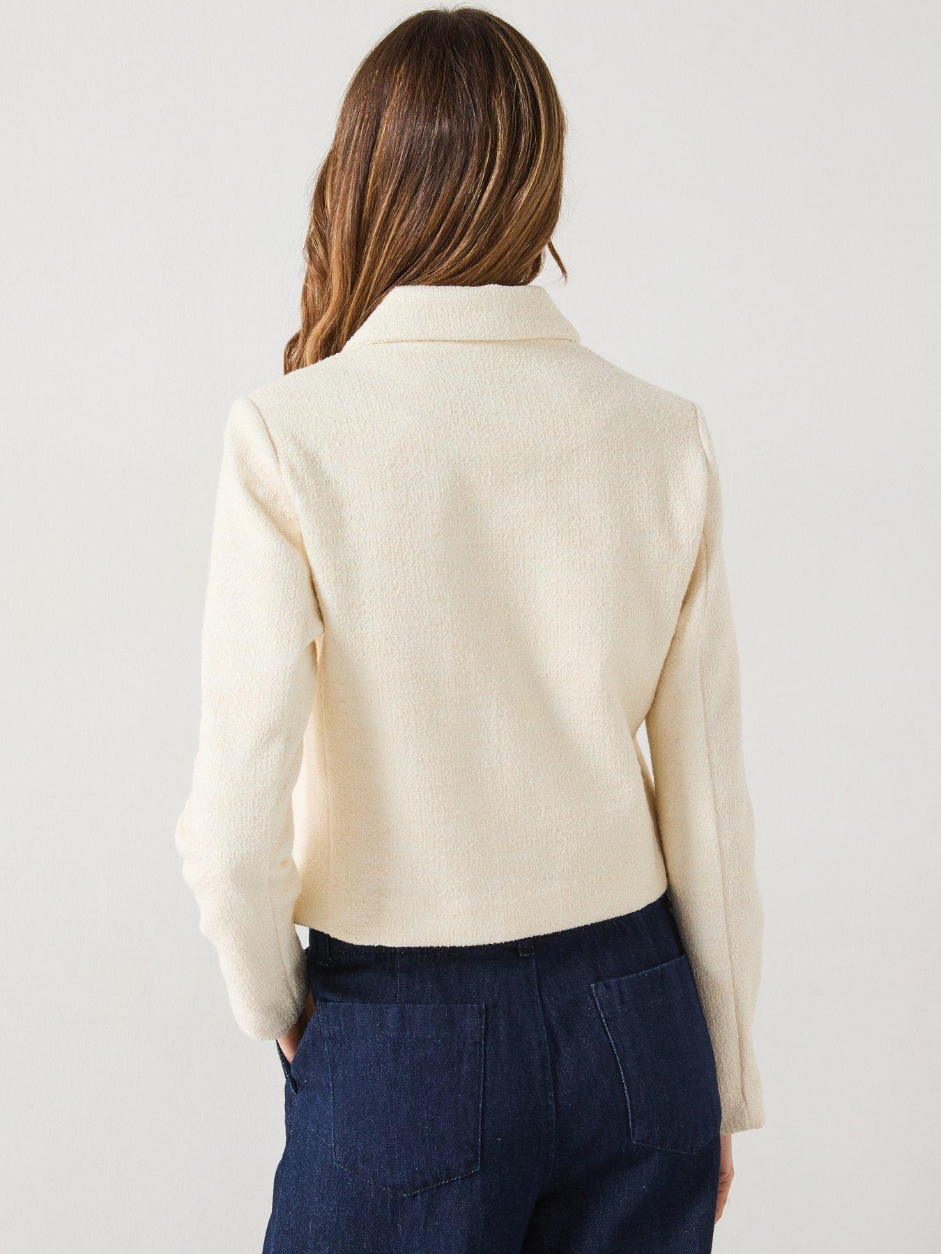  image of mango-cotton-blend-jacket-with-lapel-cream