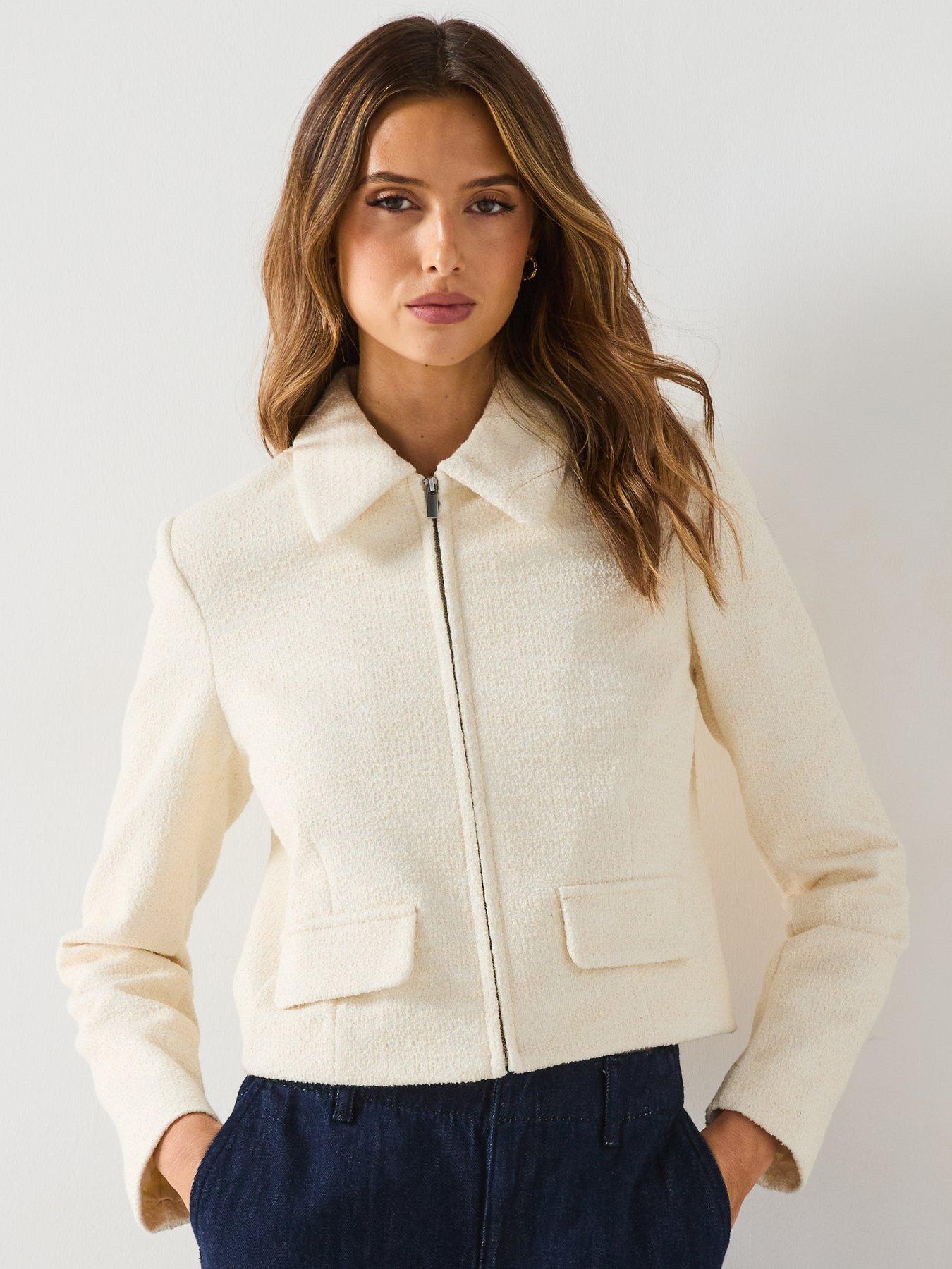  image of mango-cotton-blend-jacket-with-lapel-cream