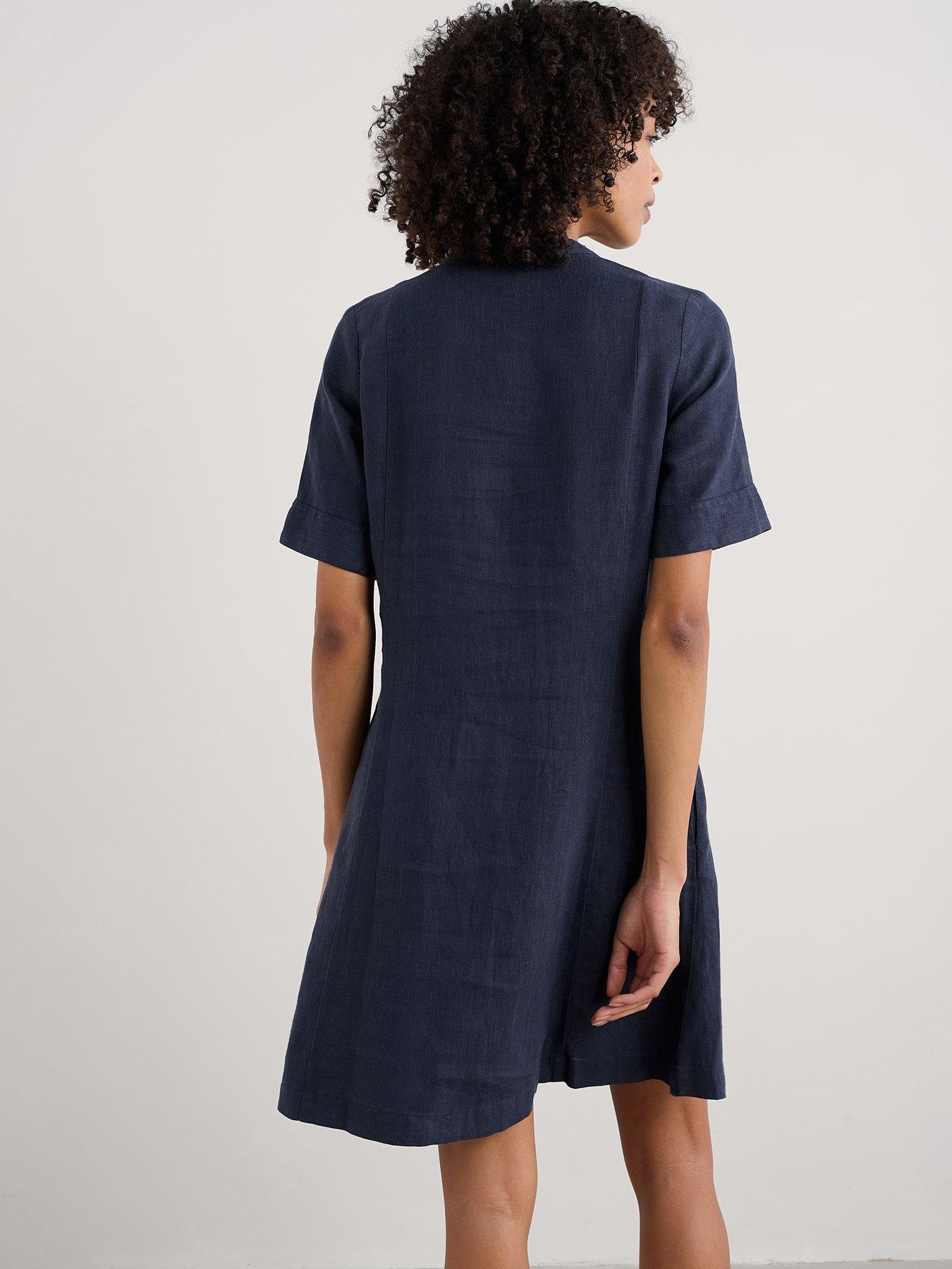 Image 2 of 5 of Seasalt Cornwall Draw Kiln Linen Dress - Navy