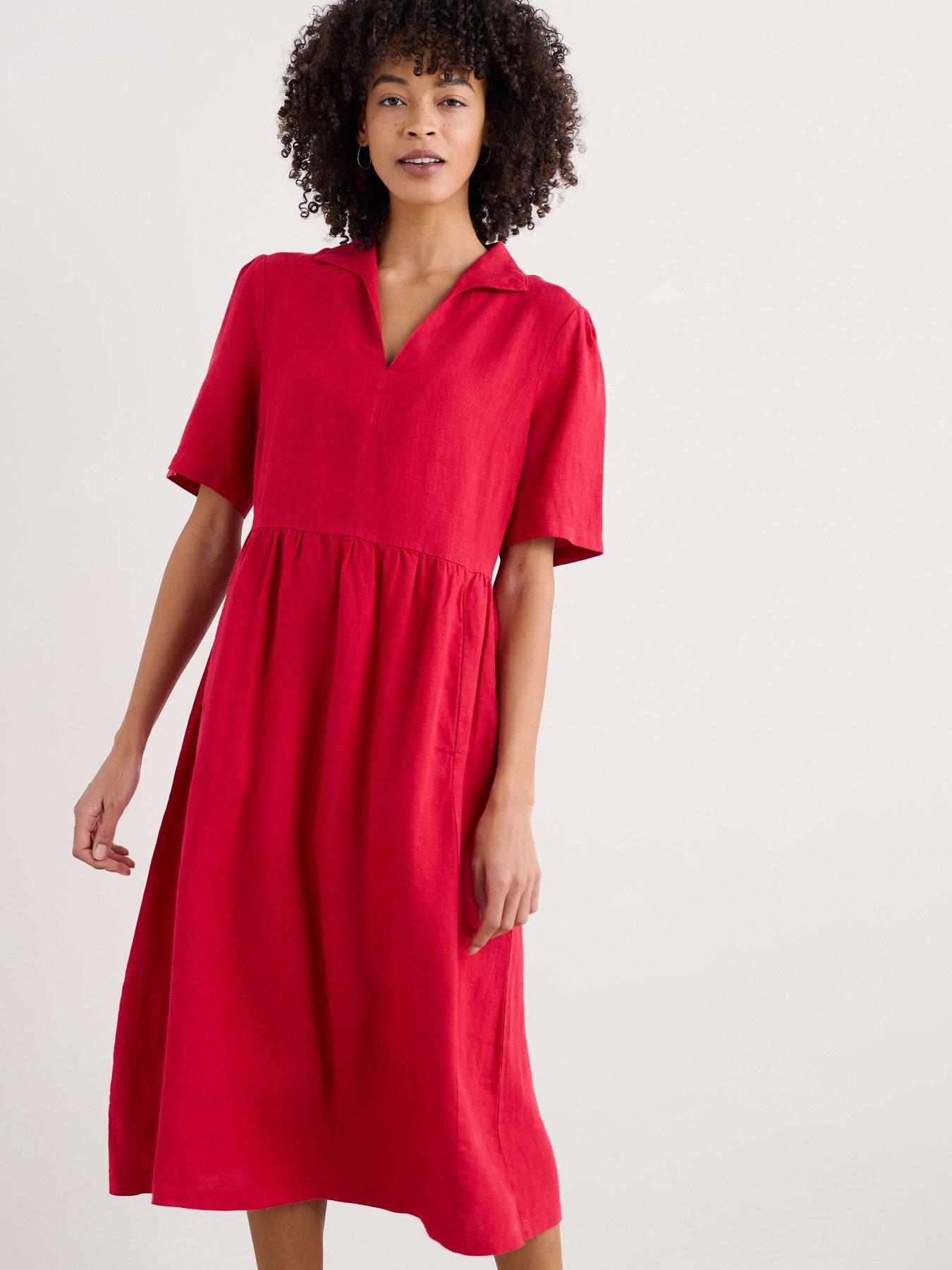 Seasalt Cornwall Fen Violet Dress - Red