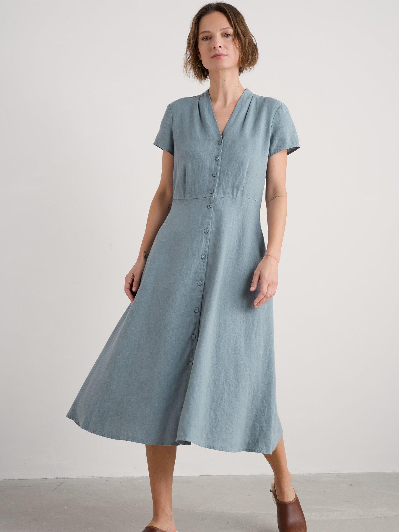 undefined Carved Wood Dress - Blue