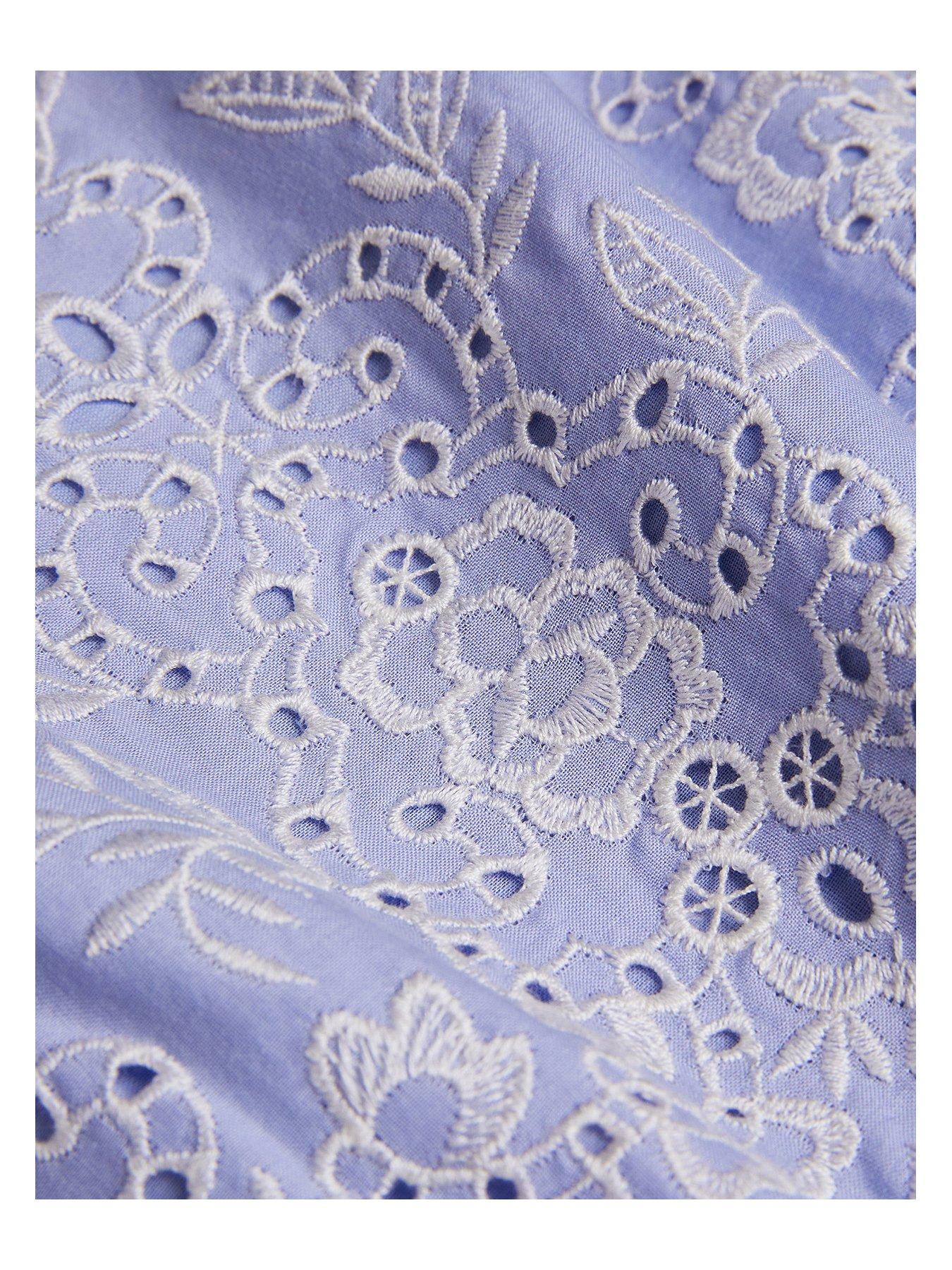  image of monsoon-girls-floral-broderie-short-sleeve-playsuit-blue