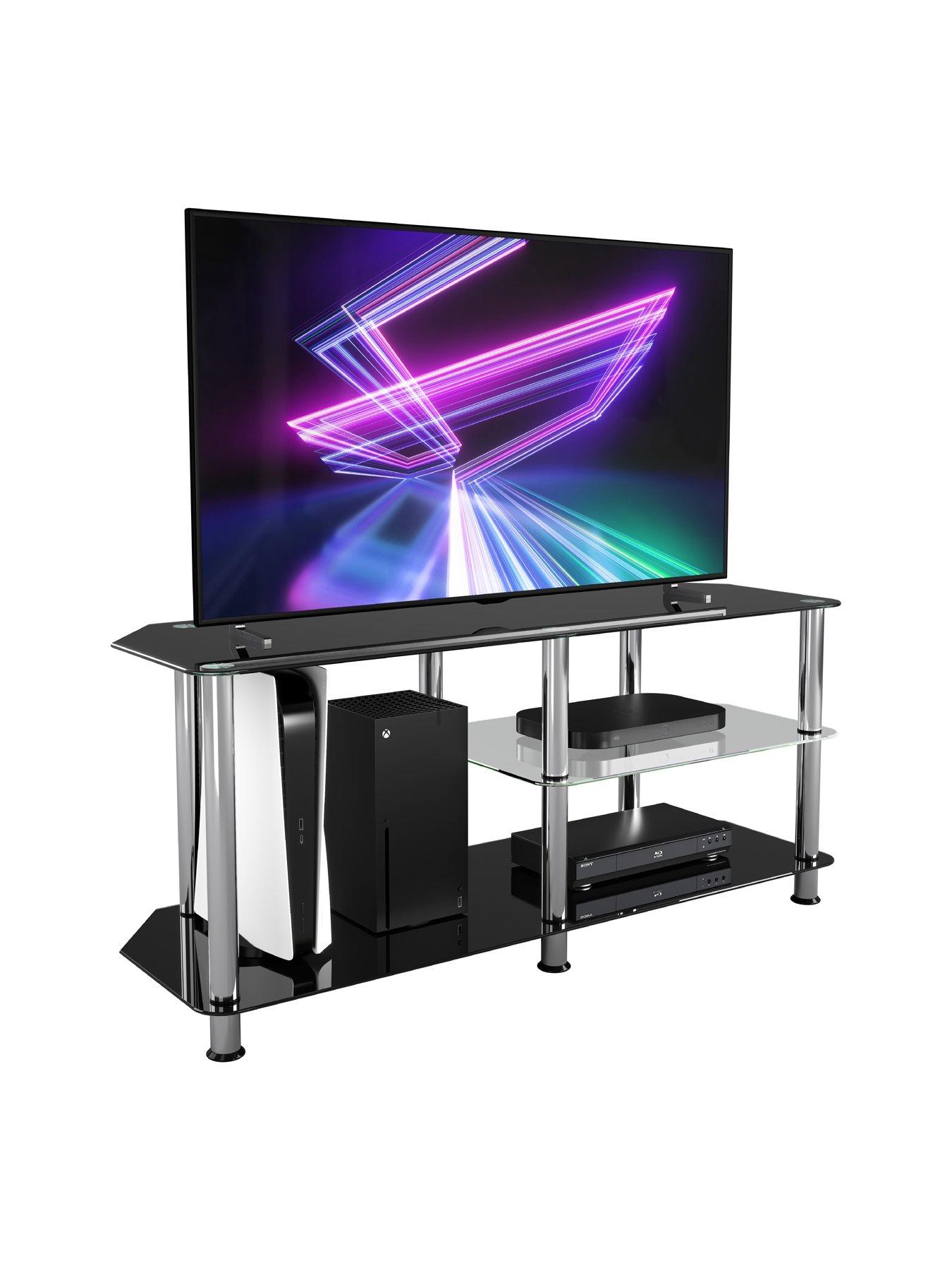 AVF Classic 1.14m Glass TV Stand with Vertical Storage - fits up to 55 ...