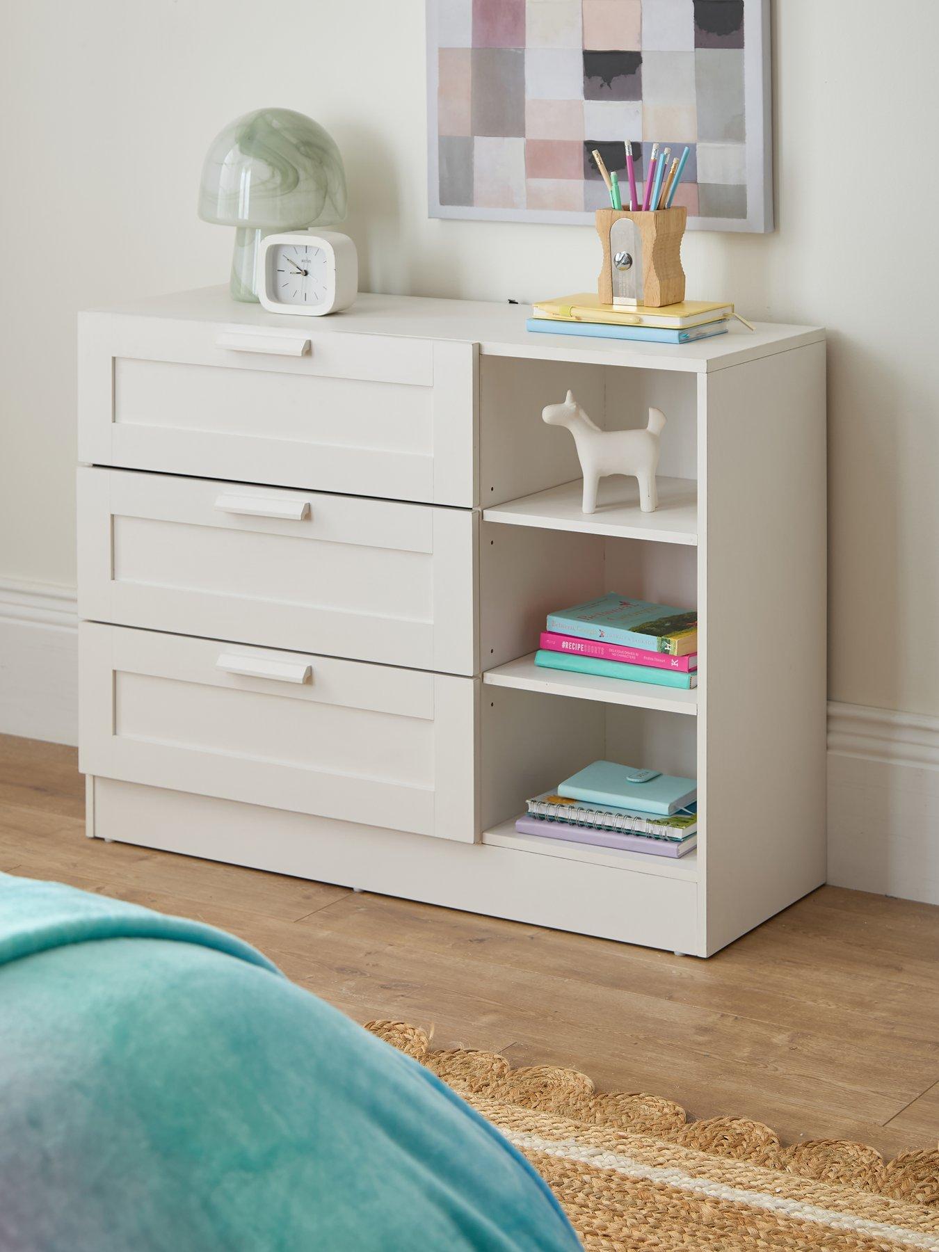 Image 1 of 7 of The Very Collection Taryn Kids&nbsp;3 Drawer, 3 Shelf Chest - White