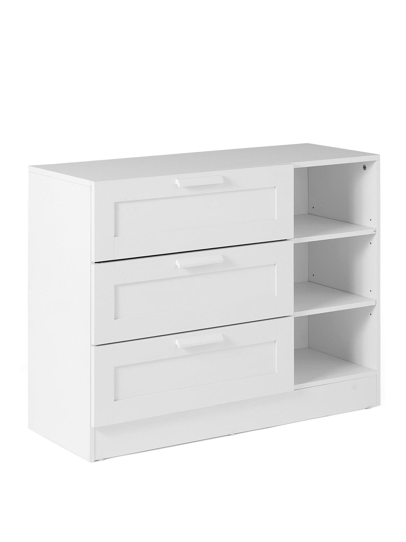 Image 3 of 7 of The Very Collection Taryn Kids&nbsp;3 Drawer, 3 Shelf Chest - White