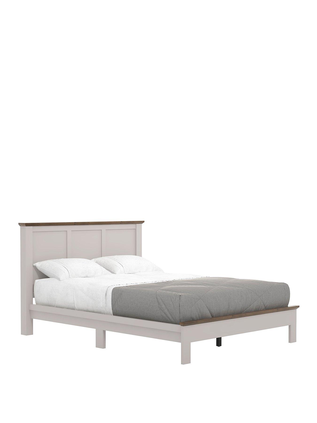  image of very-home-crawford-wooden-bed-with-mattress-options-greydark-oak-buy-amp-save