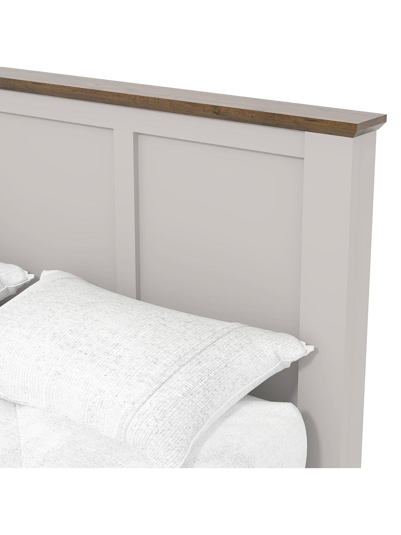  image of very-home-crawford-wooden-bed-with-mattress-options-greydark-oak-buy-amp-save
