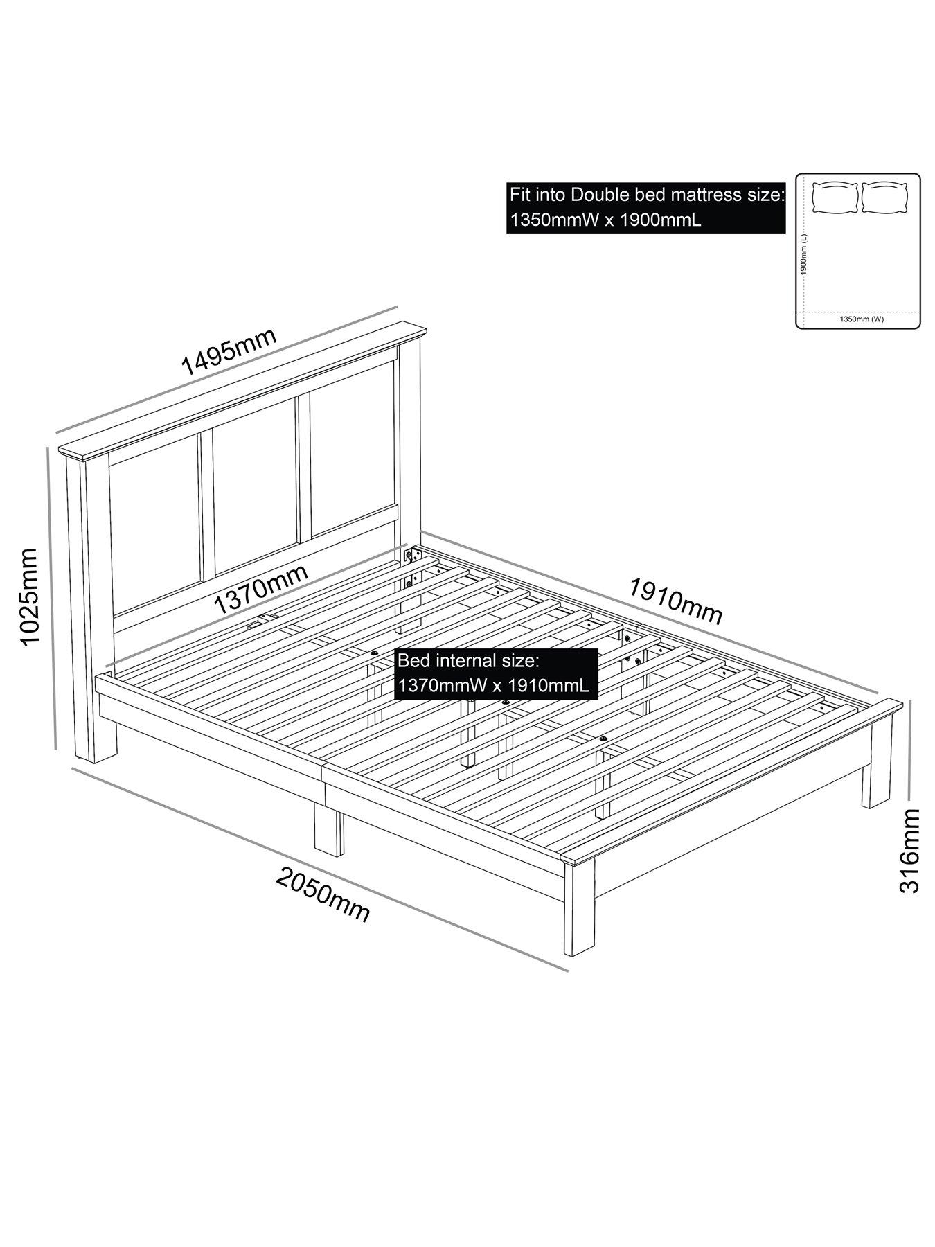 Image 6 of 6 of Very Home Crawford Wooden Bed with Mattress Options - Grey/Dark Oak (Buy &amp; SAVE!)
