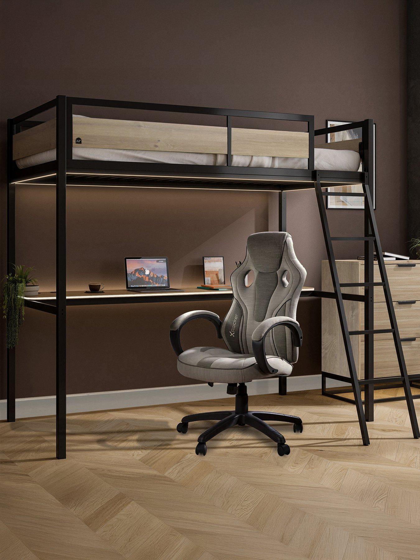 xr-living-denver-single-high-sleeper-bed-with-wireless-charging-and-led-lightsnbsp--oakblack