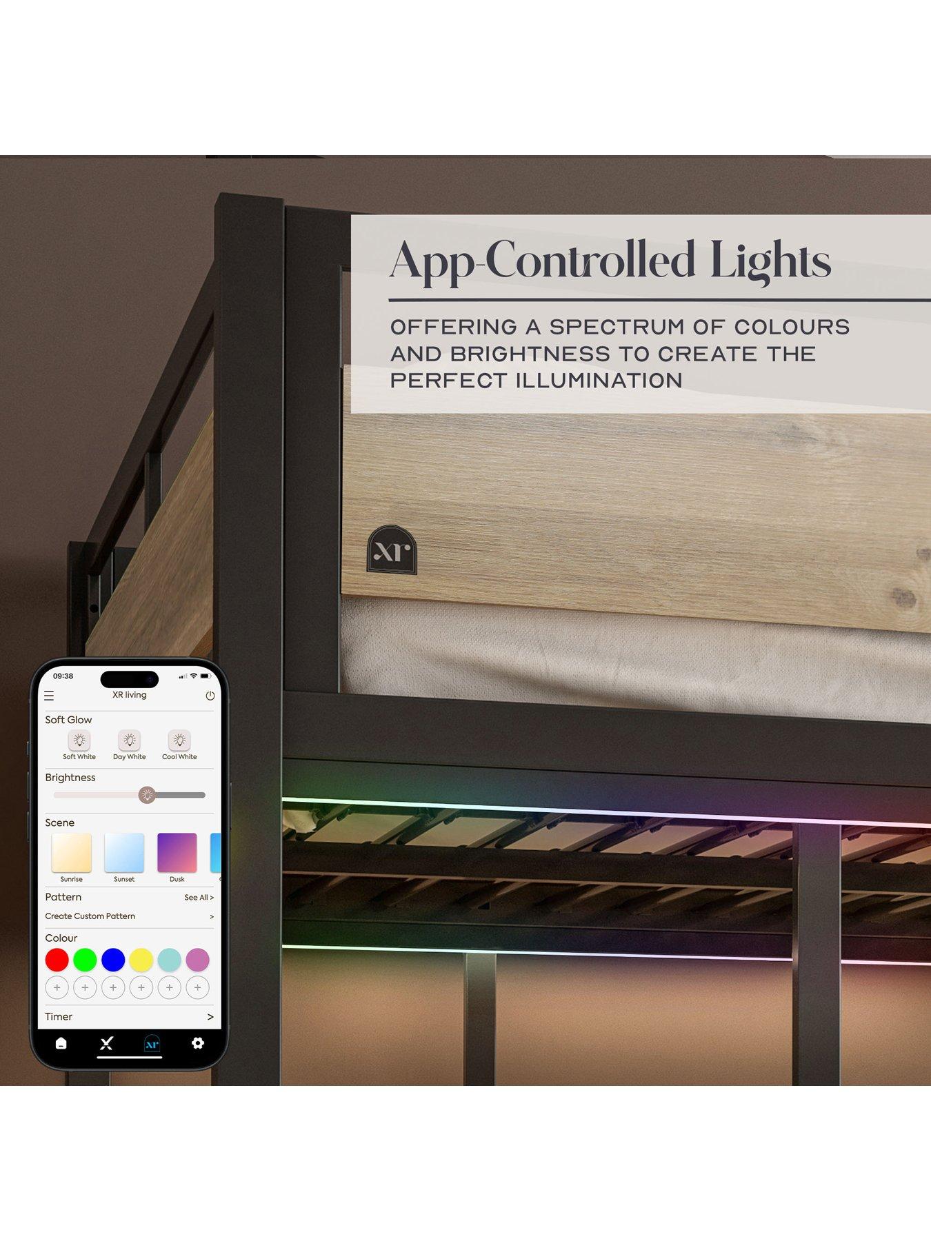 Image 6 of 7 of XR Living Denver&nbsp;High Sleeper Bed with Wireless Charging and LED lights&nbsp;- Oak/Black