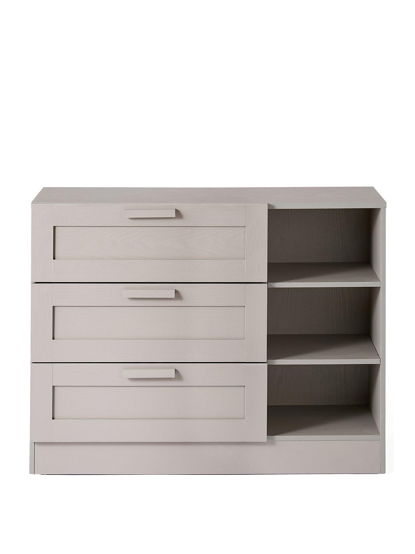 Image 2 of 7 of Everyday Taryn Kids 3 Drawer, 3 Shelf Chest - Grey