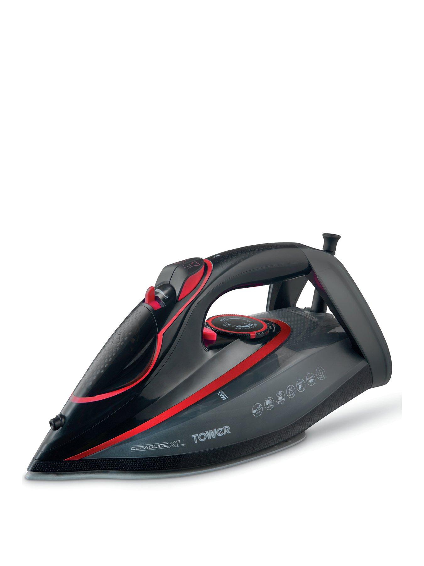 Image 1 of 7 of Tower T22032RED Steam Iron with Ceraglide XL Ceramic Soleplate - Red &amp; Black