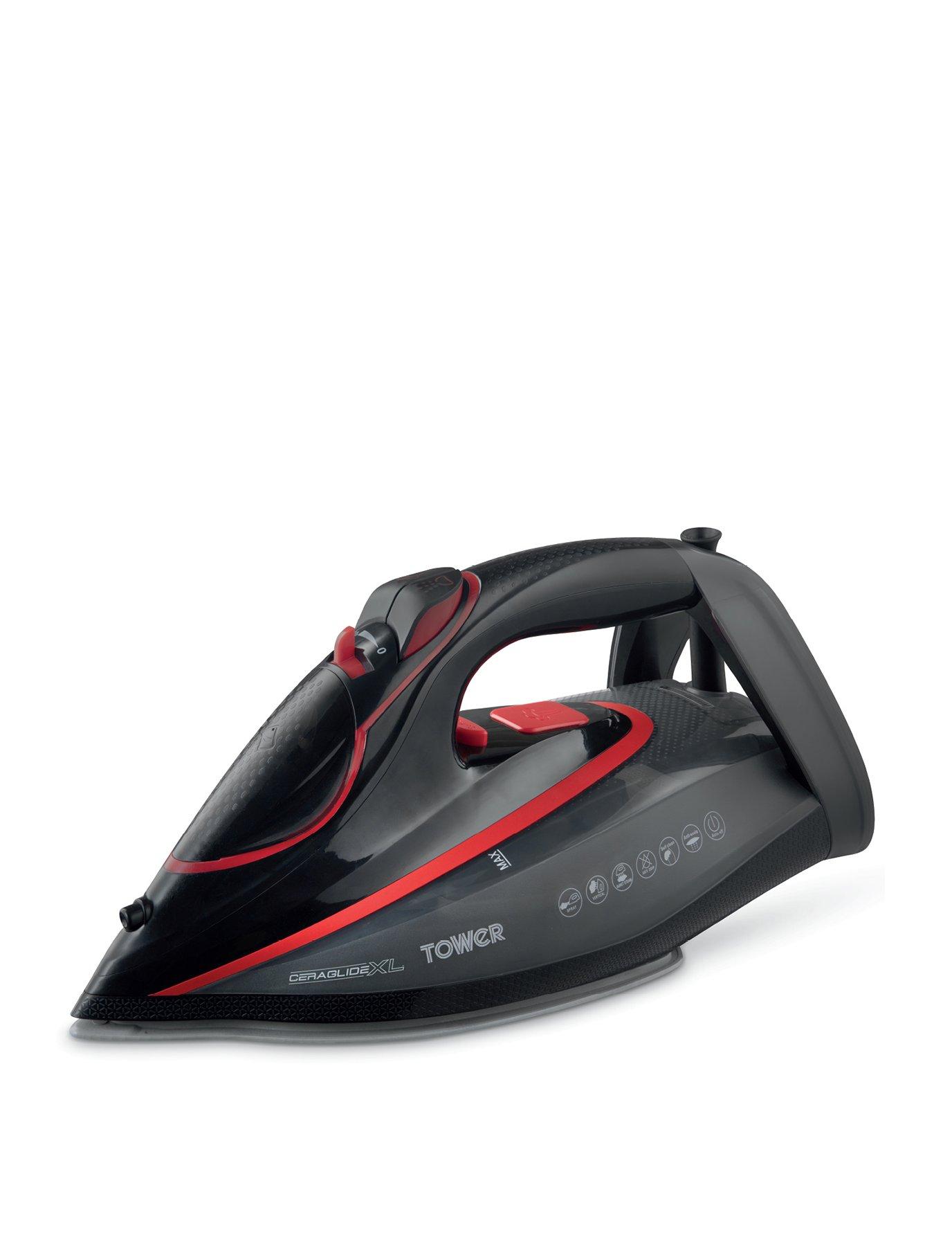 tower-t22034red-steam-iron-with-ceraglide-xl-ceramic-soleplate-red-black