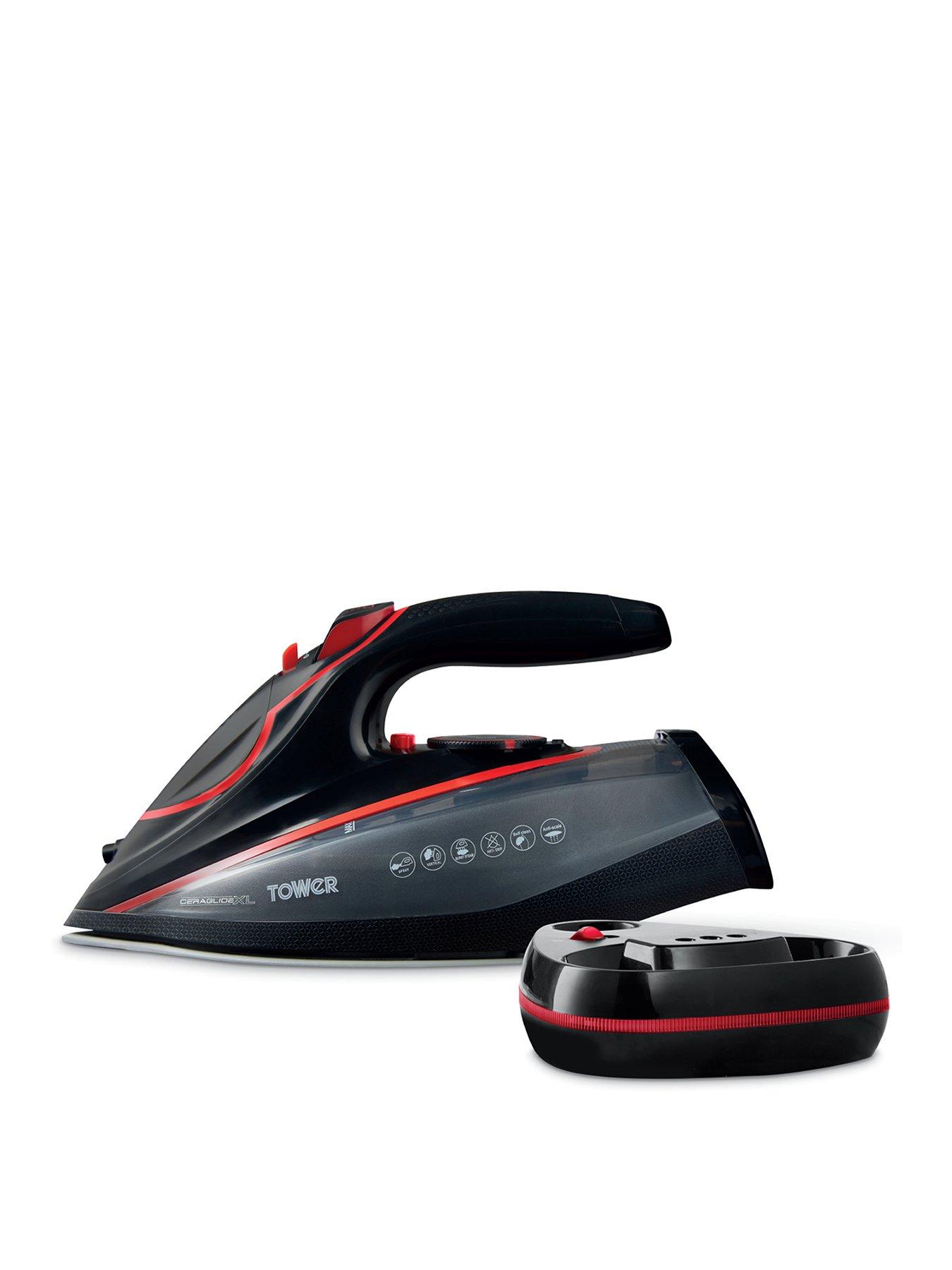 Tower T22035RED Cord/Cordless Steam Iron - Red  &  Black