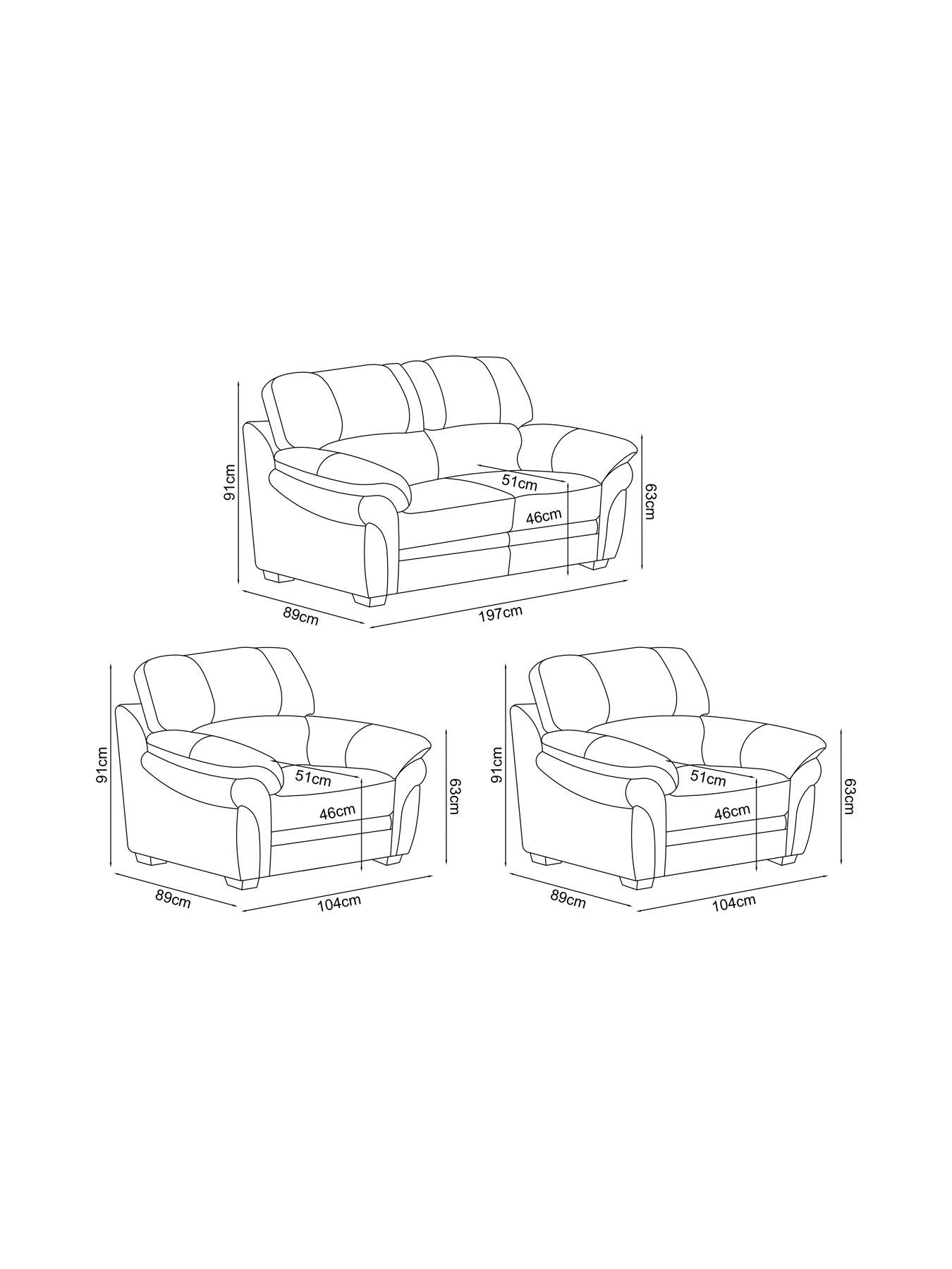 Image 7 of 7 of The Very Collection Wilmslow 3 Leather Sofa + 2 Armchairs Set (Buy &amp; SAVE!)