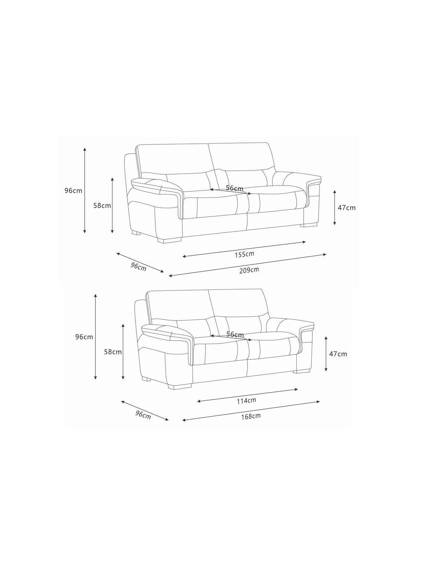 Image 7 of 7 of The Very Collection Prenton 3 + 2 Seater Leather Sofas