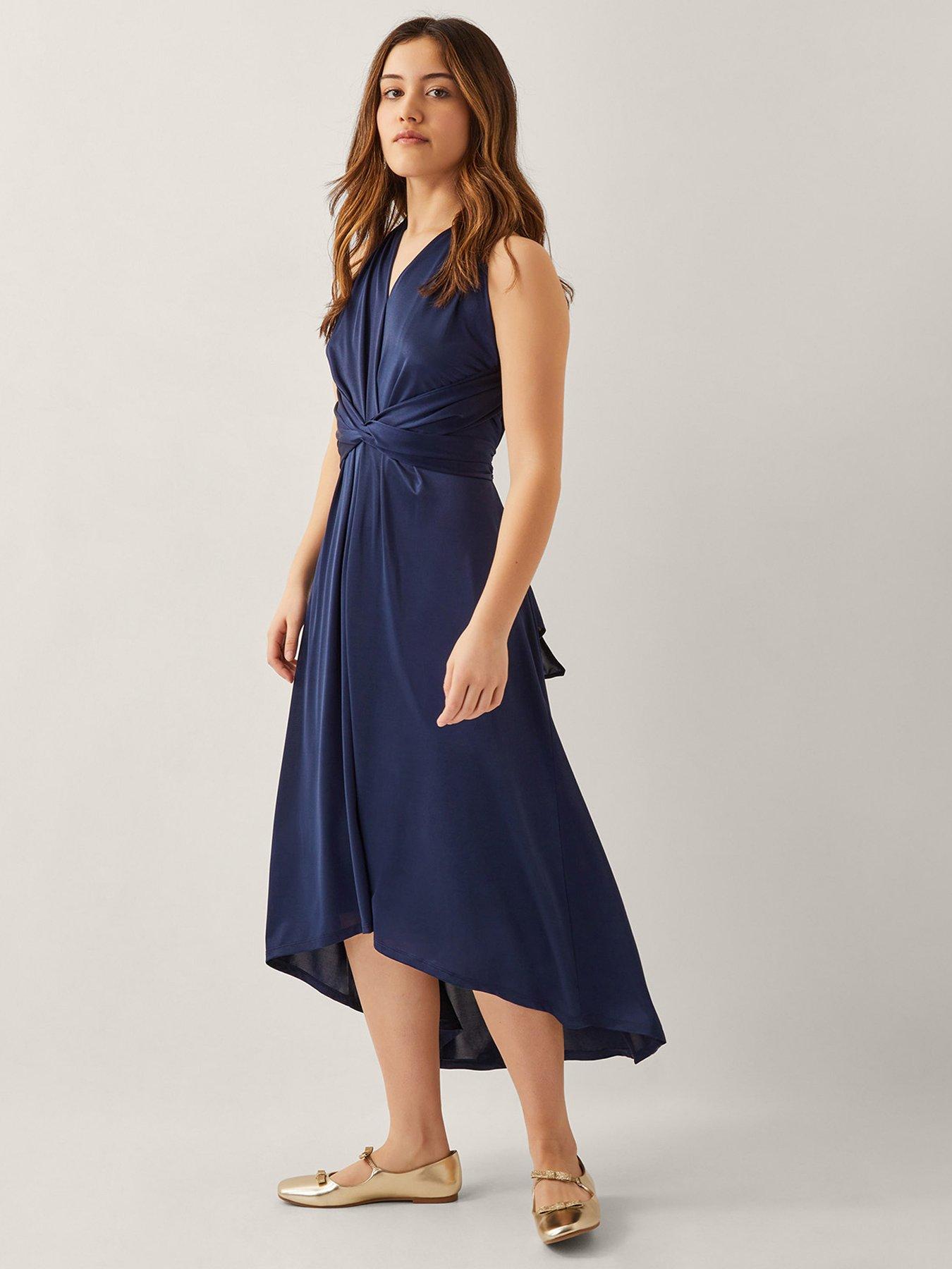 undefined Girls Tia Twist Prom Dress - Navy