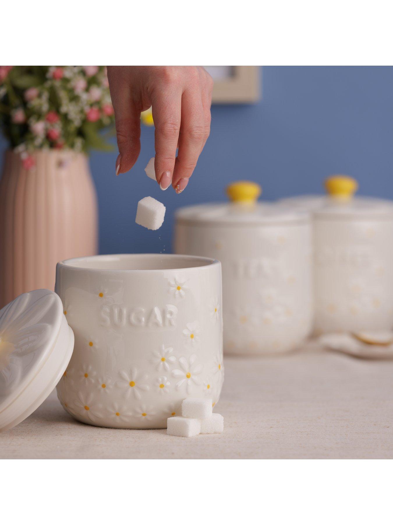  image of price-kensington-daisy-tea-coffee-and-sugar-set-of-3-storage-jars