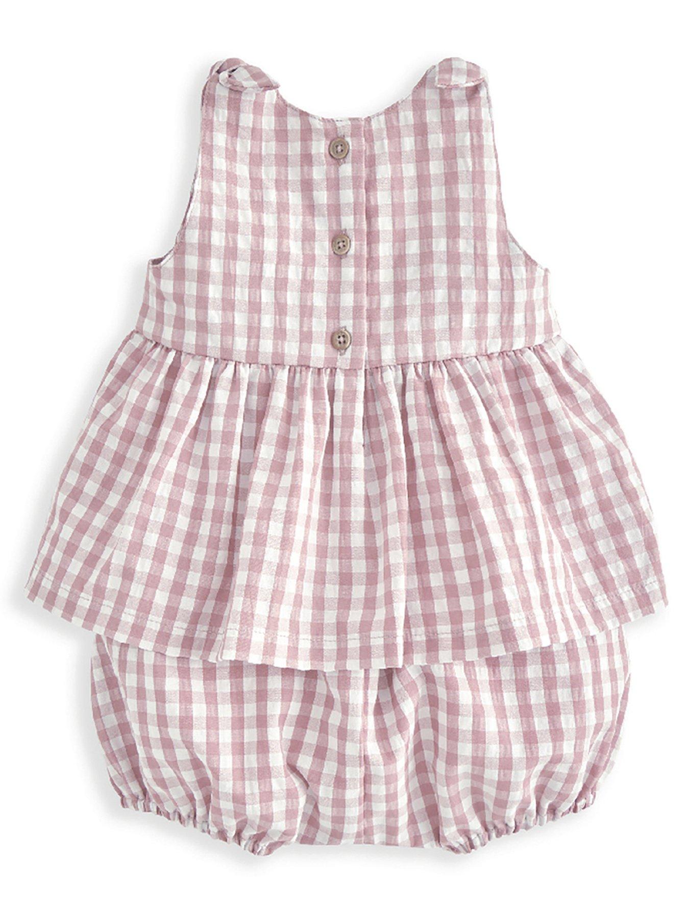Image 2 of 5 of Mamas & Papas Baby Girls 2 Piece Gingham Sleeveless Top &amp; Shorts Set - Pink