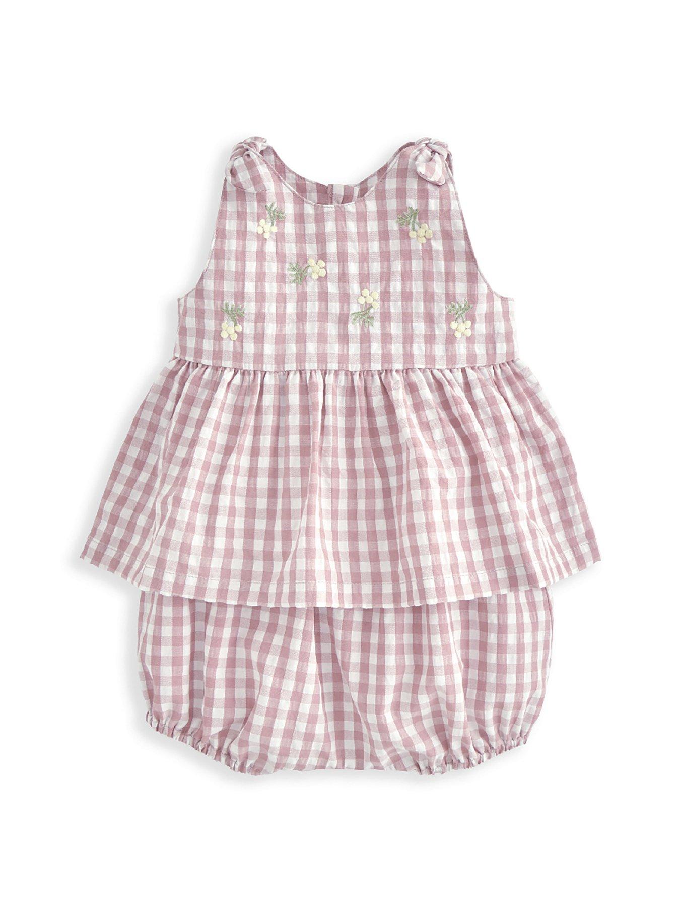 Image 3 of 5 of Mamas & Papas Baby Girls 2 Piece Gingham Sleeveless Top &amp; Shorts Set - Pink