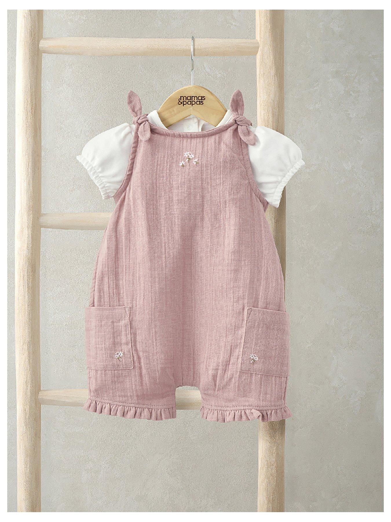 mamas-papas-baby-girls-2-piece-crinkle-romper-bodysuit-set-pink