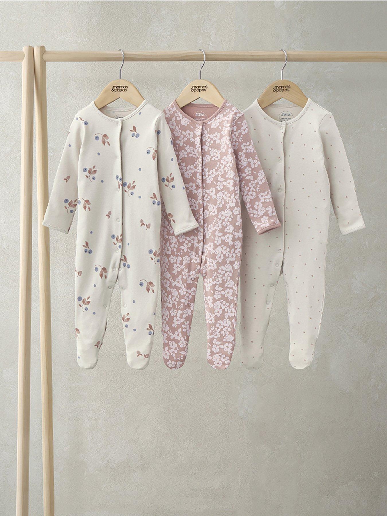mamas-papas-baby-girls-3-pack-berries-sleepsuits-multi