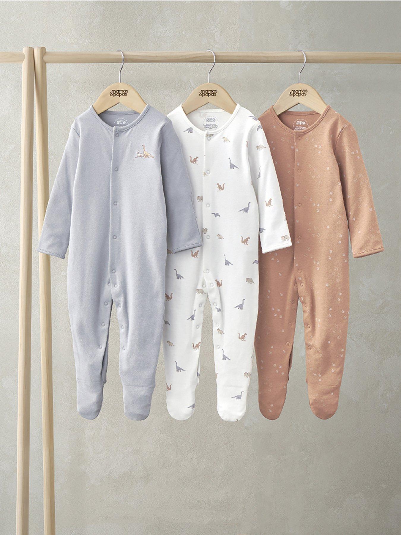 mamas-papas-baby-boys-3-pack-dino-sleepsuits-multi
