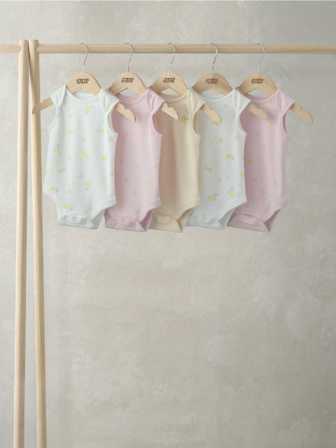 mamas-papas-baby-girls-5-pack-little-lemons-sleeveless-bodysuits-multi