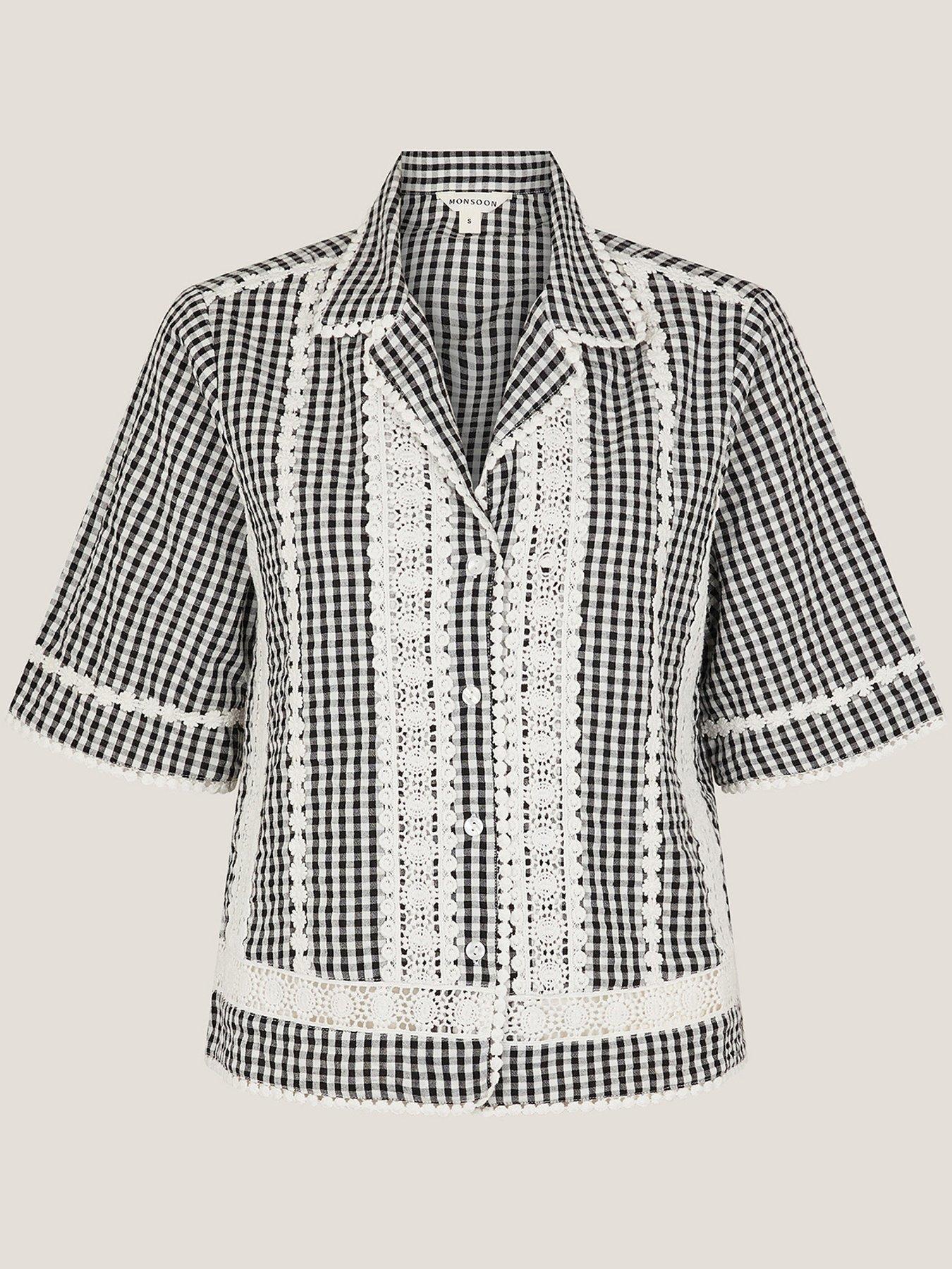  image of monsoon-zoe-gingham-shirt-black