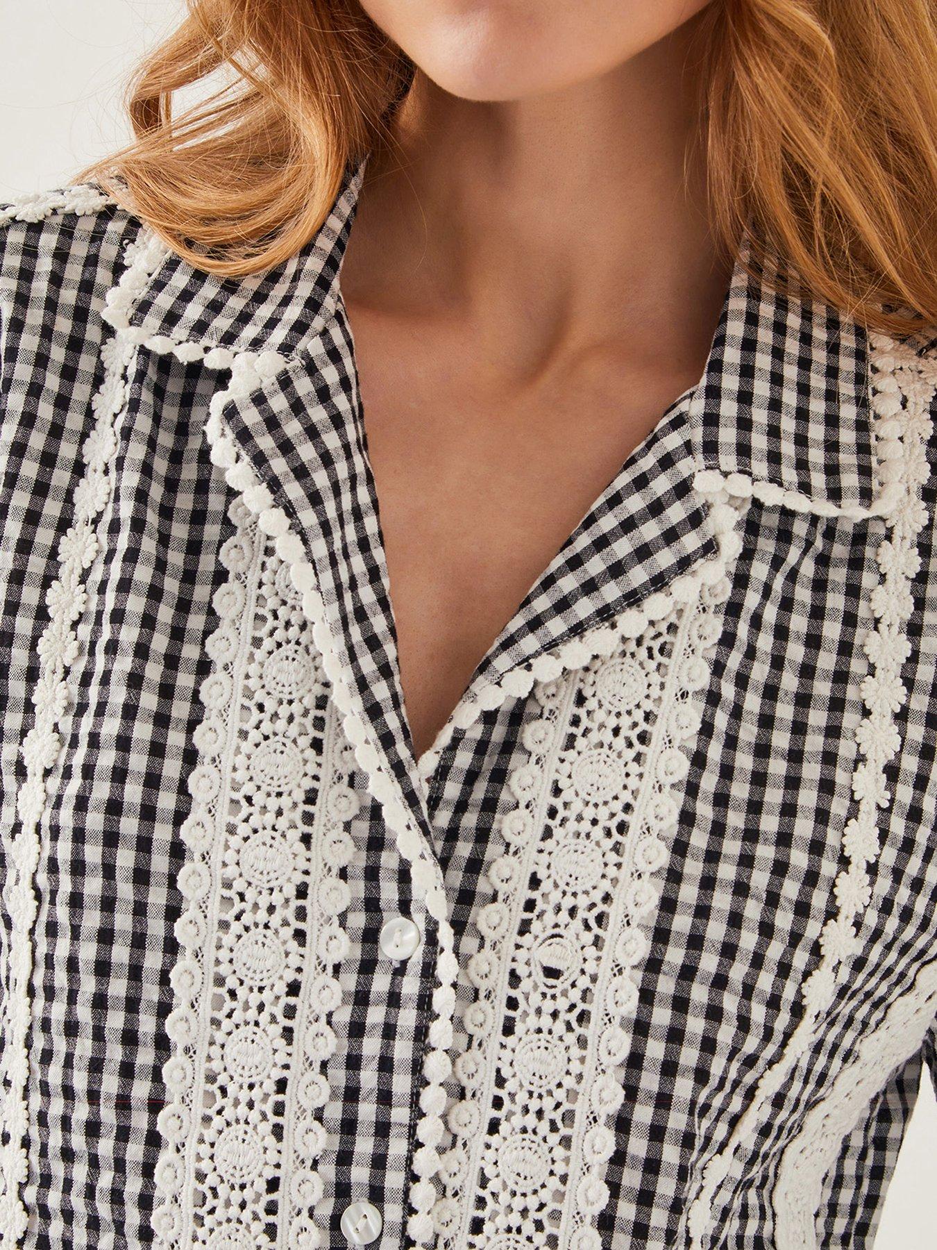  image of monsoon-zoe-gingham-shirt-black