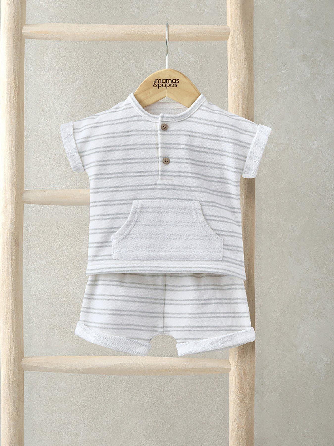 mamas-papas-baby-boys-2-piece-stripe-shirt-and-shorts-set-blue-blue